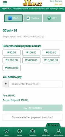 Use Real Money with Gcash on JLBet