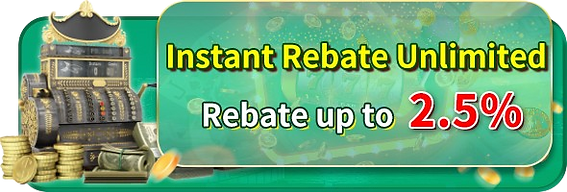 JLBET presents an Instant unlimited rebate of up to 2.5% available for your advantage.